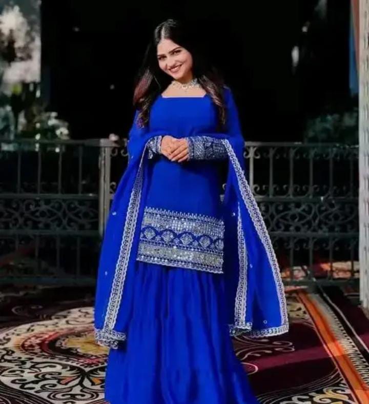 Festive Ethnic Kurti: Royal Blue Celebration Wear | Festive Wear