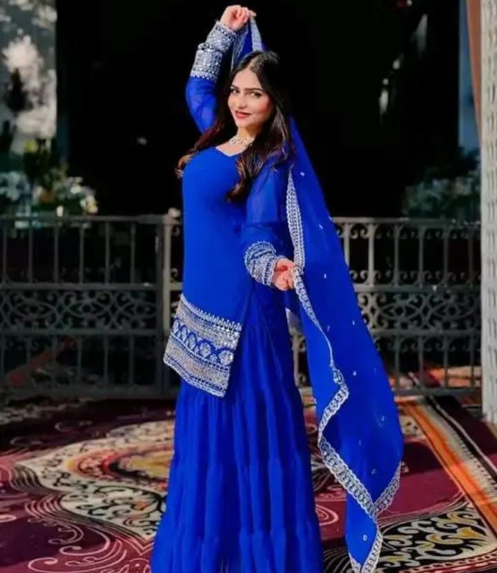 Festive Ethnic Kurti: Royal Blue Celebration Wear | Festive Wear